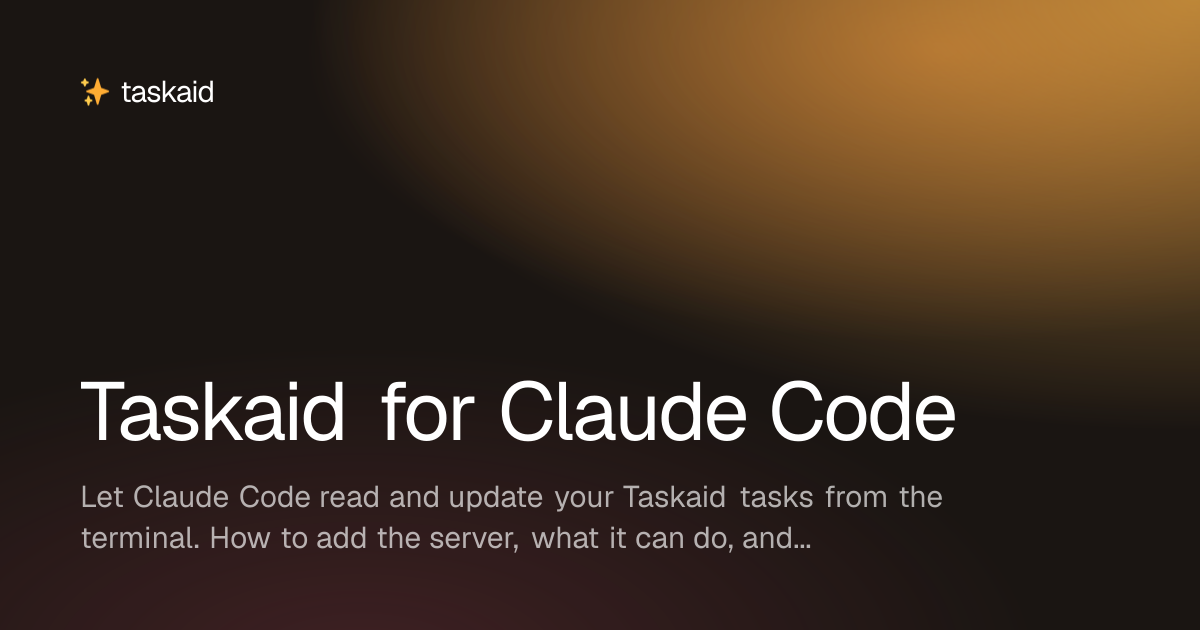 Taskaid for Claude Code